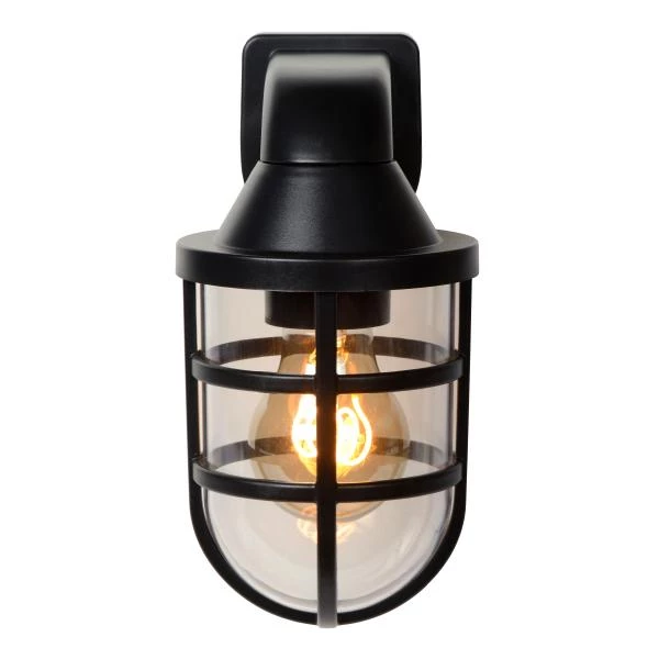 Lucide LEWIS - Wall light Outdoor - 1xE27 - IP44 - Black - detail 2